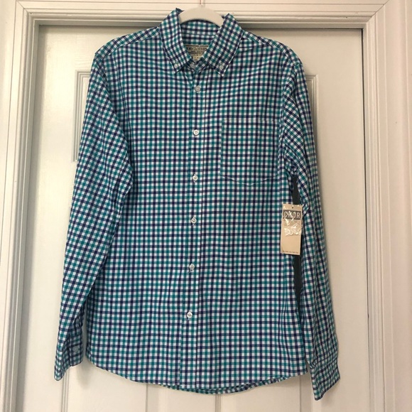 NWT Men’s Chor Slim Fit Button-Up Long Sleeve Check Plaid Pocket Shirt - Picture 12 of 16